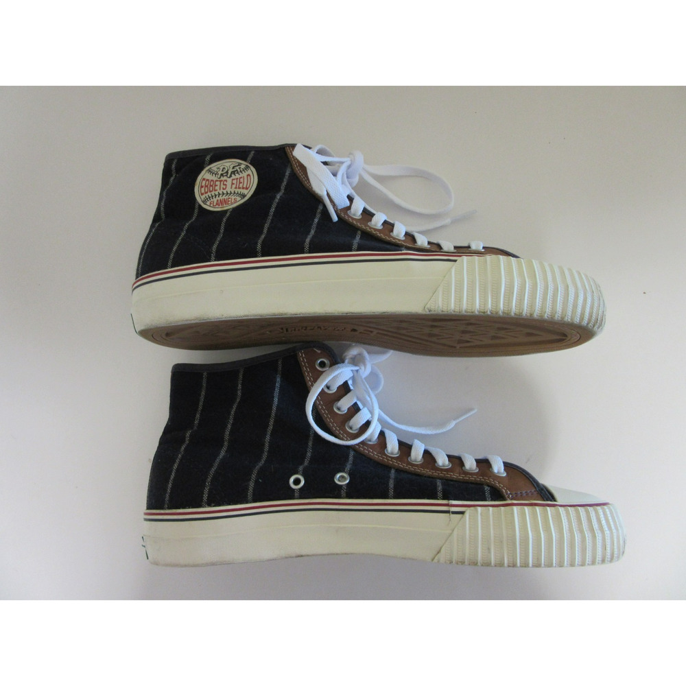 PF Flyers Ebbets Field Navy Blue Pinstripe Flannel 11 Retro High Top Sneakers - Picture 10 of 10